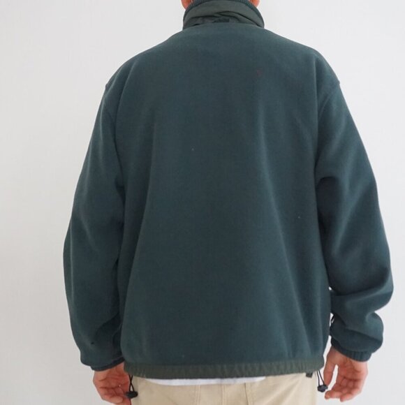 Vintage North End Hunter Green Embroidered Wolf Zip Up Fleece Sweater Large - Picture 3 of 11